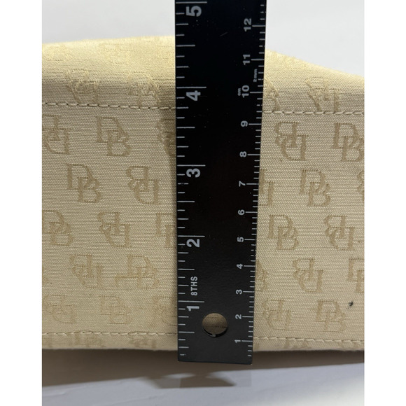 Dooney & Bourke Mini Tassel Tote Monogram Canvas Leather Trim H538QBO Beige - Picture 6 of 11